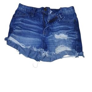 No Boundaries Dark Blue Ripped Jean Shorts